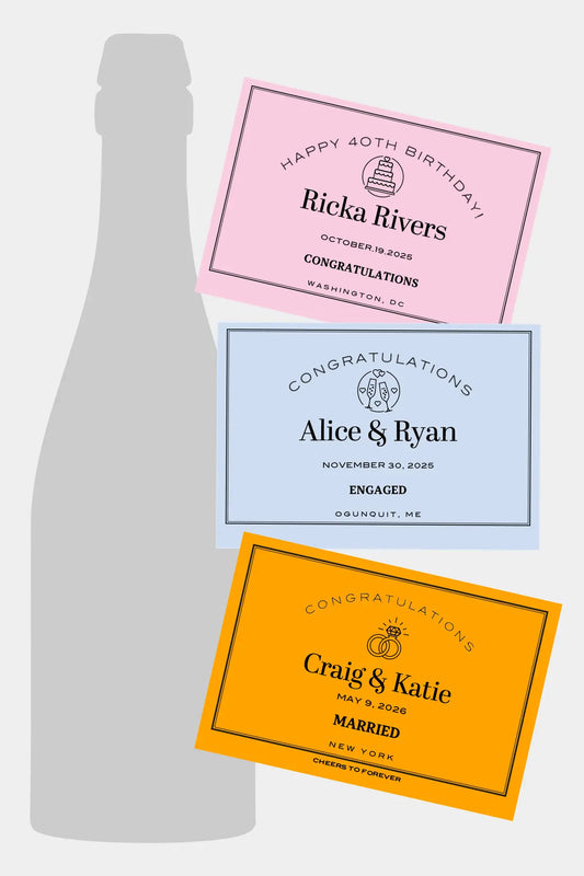 Personalized Modern Champagne Label
