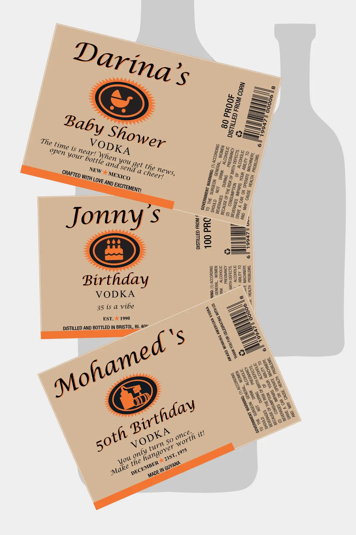Personalized Vodka Labels for Tito's Mini Bottles