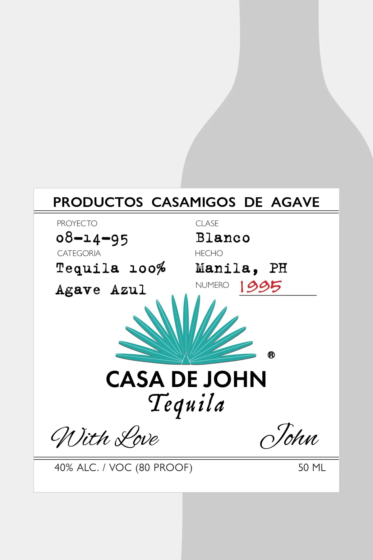 Personalized Casamigos Tequila Labels