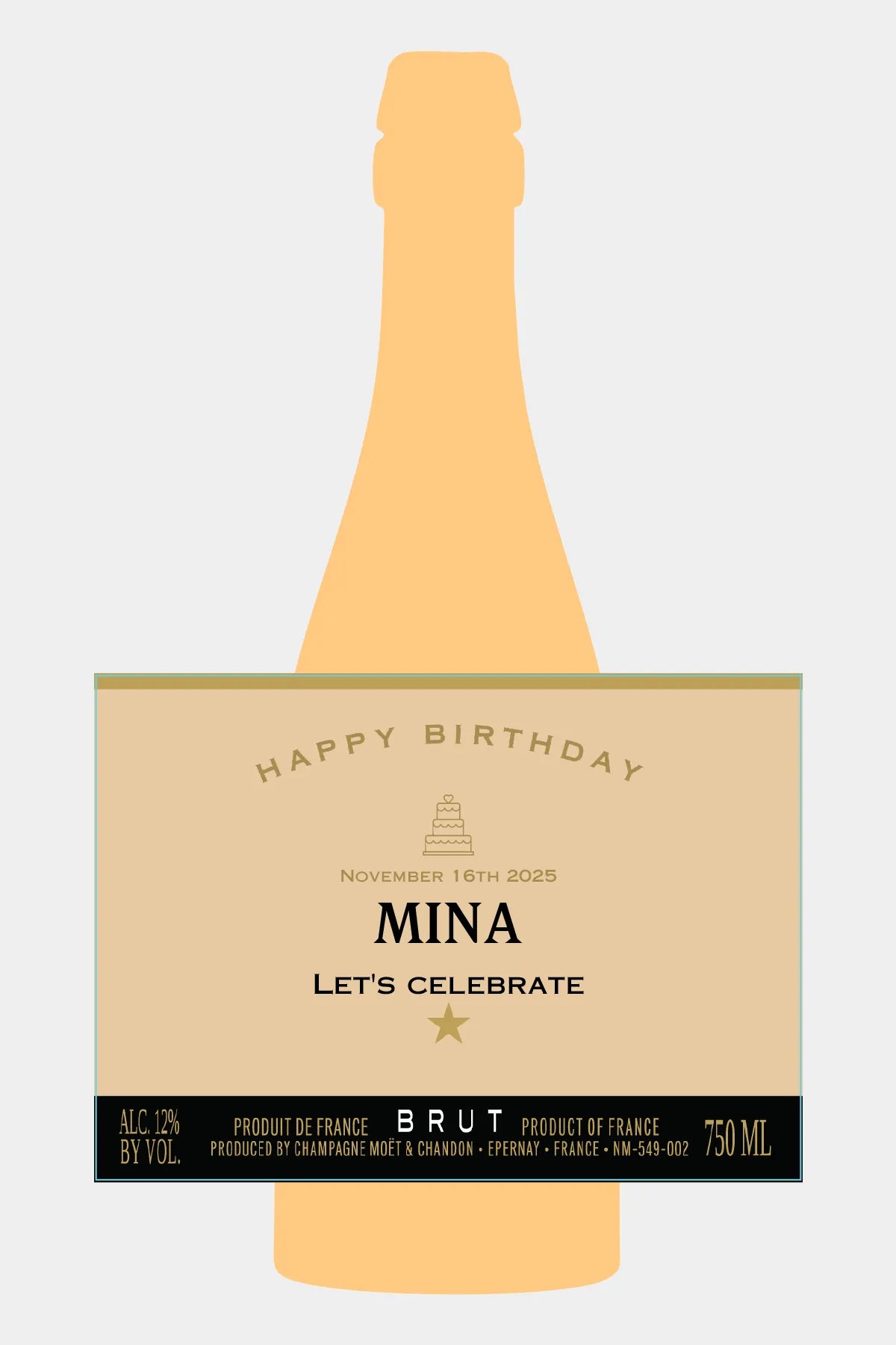 Personalised Moet and Chandon Imperial Label