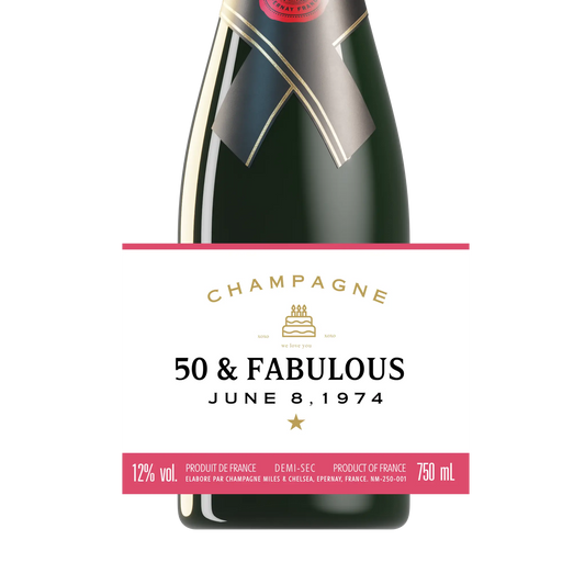 Personalized Rose Ice Champagne Label