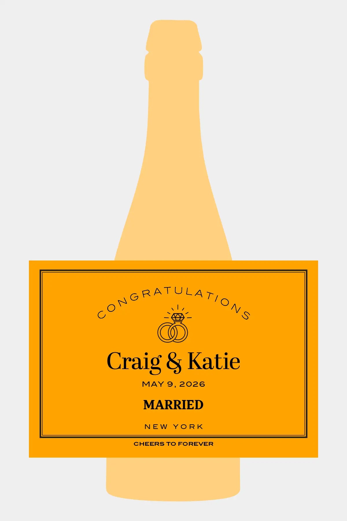 Personalized Modern Champagne Label