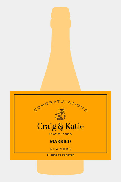 Personalized Modern Champagne Label