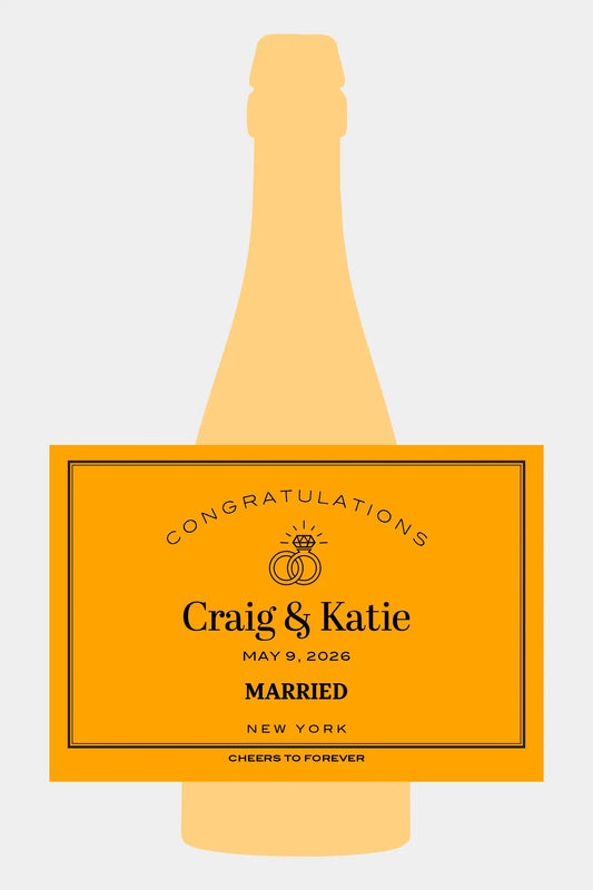 Personalized Modern Champagne Label