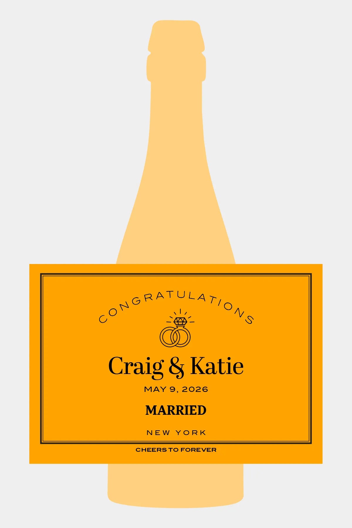 Personalized Modern Champagne Label