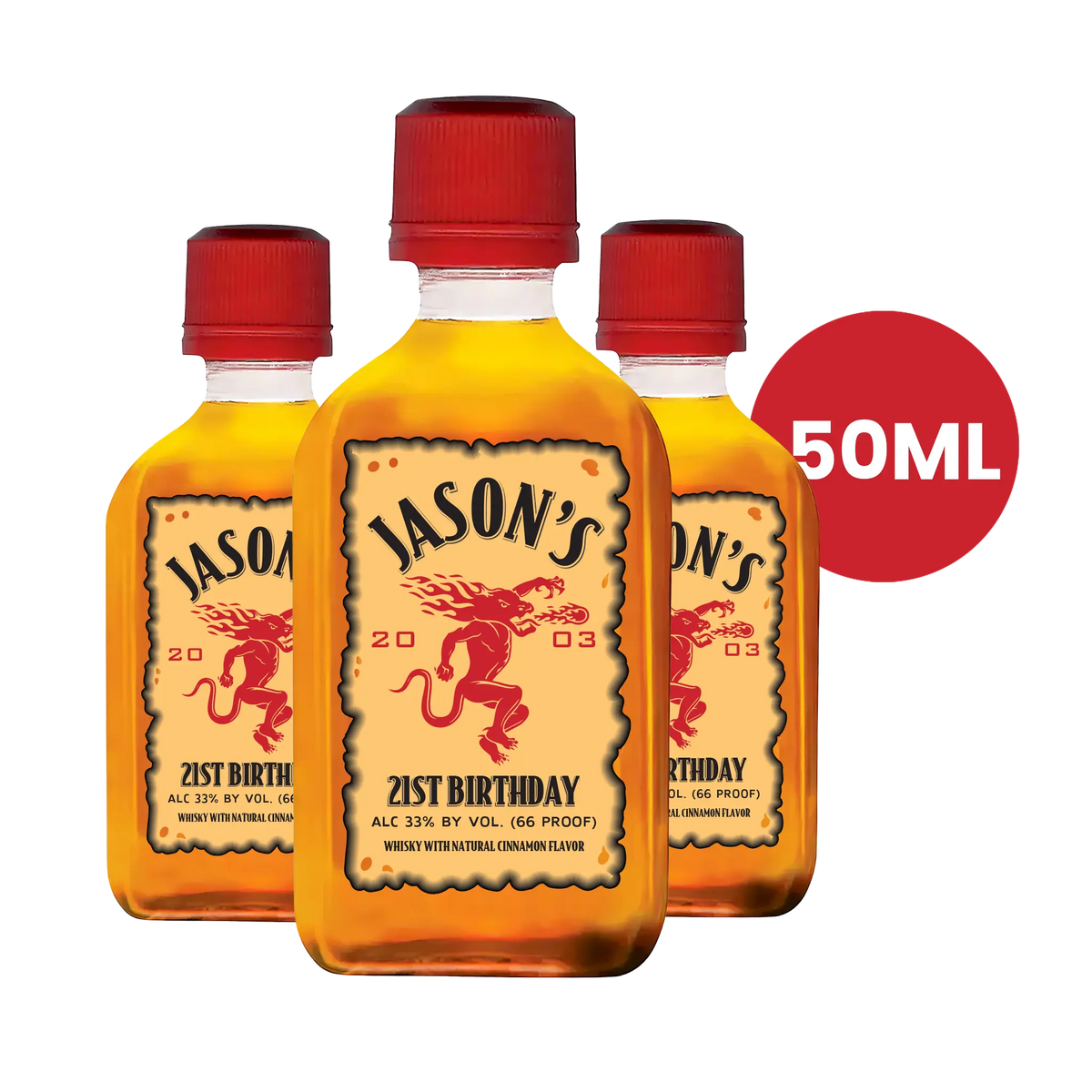Custom  Fireball Whiskey Mini Bottle Labels