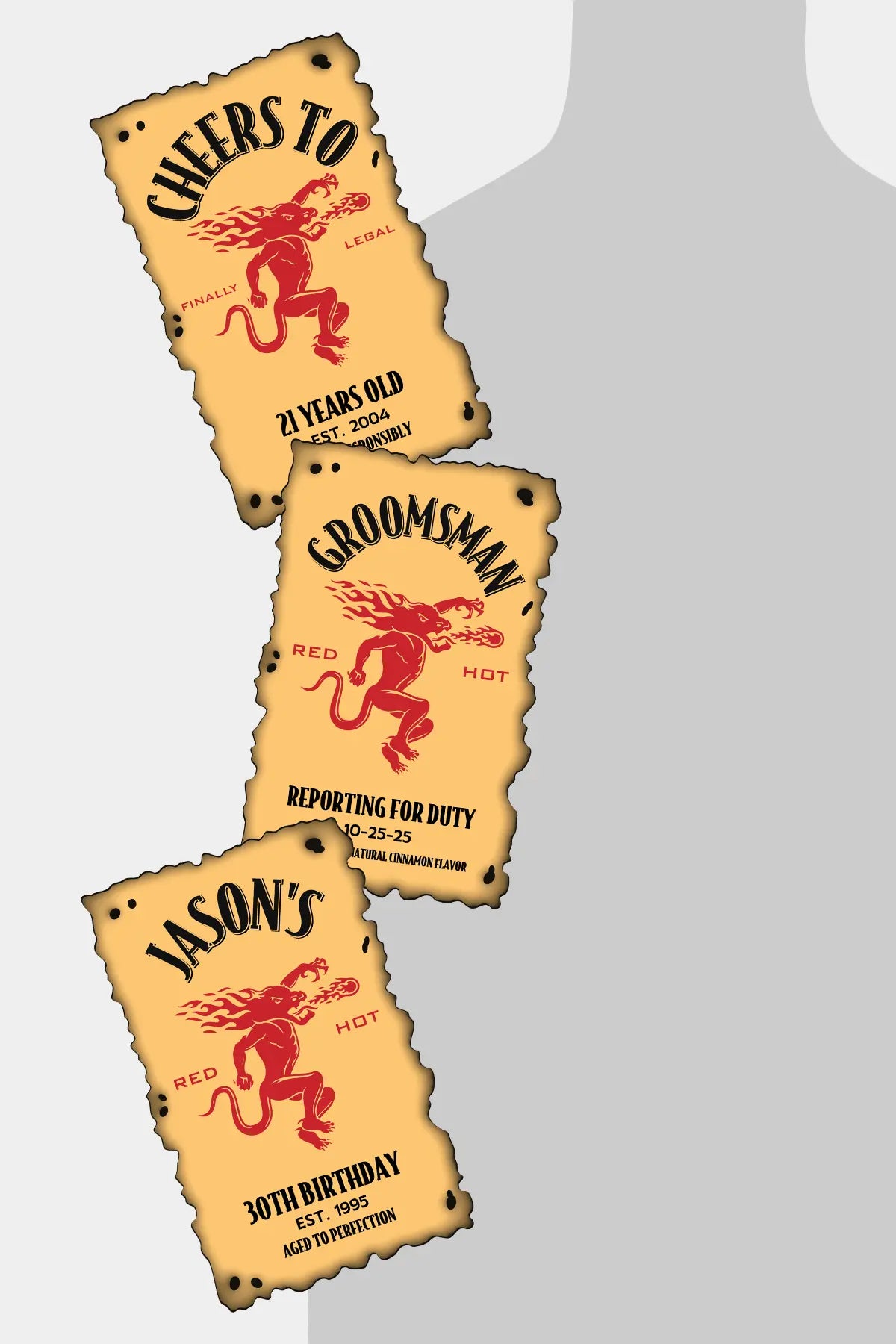 Custom  Fireball Whiskey Mini Bottle Labels