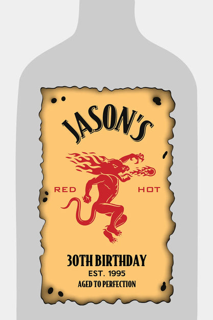 Custom  Fireball Whiskey Mini Bottle Labels